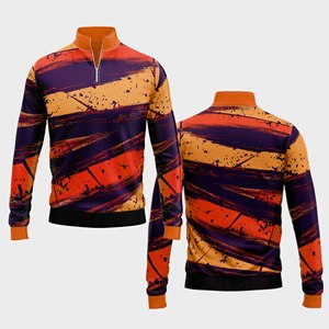 Vêtements de sport modernes personnalisés à fermeture éclair quart hommes femmes jeunes pull d'équipe à séchage rapide - Product Image 5