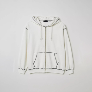 เสื้อฮู้ดดี้ซิปแบบเย็บตะเข็บกลับด้าน สไตล์สตรีทแวร์ ปักโลโก้ได้ ผ้าฝ้าย 100% สำหรับผู้ชาย - Product Image 6