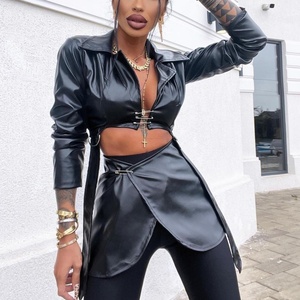 Women's Genuine Leather Winter Motorcycle <b>Jacket</b> Eco-Friendly Snake Skin Removable Hood Wool Liner Double Breasted Zipper Long - Product Image 1