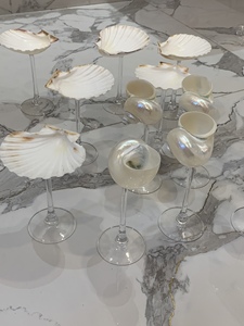 Luxury Mother of Pearl Shell Cups Handmade in Vietnam Elegant Coastal Drinkware for Wine and <b>Cocktails</b> - Product Image 6