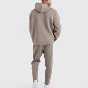 Custom logo Hooded Sweat <b>Suit</b> Unisex Applique Embroidery Acid Wash Hiphop Sweatsuit Drawstring Boxy Hoodie Air Set - Product Image 3