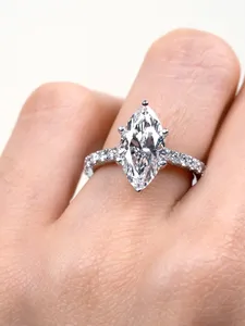 Bague de luxe vintage en argent 925 avec zircon pour couples, fabrication de bijoux de mariage - Product Image 3