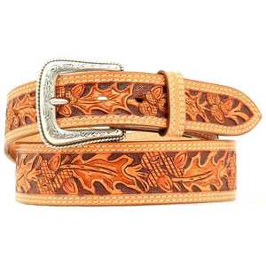 Premium Oak Leaf <b>Western</b> Fl Grain Cowhide Leather <b>Belt</b> Custom Carving Designs Luxury Unisex <b>Belt</b> Ready to Ship - Product Image 1