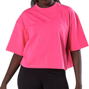 Usine Fabrication Femmes 100% Coton French Terry T-Shirt Nouveau Style Hip Hop Crop Surdimensionné Regular Fit Respirant pour l'été - Product Image 1