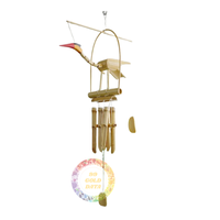 Carillons éoliens en bois de bambou avec grande cloche faits à la main intérieur et extérieur tenture murale nouvel an décoration de la maison carillon éolien-Caryln