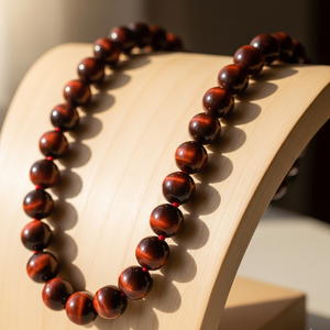 Tendance collier perlé oeil de tigre rouge unisexe 18 pouces argent 925 serrure noué à la main Design accessoire de mode à la mode cadeau - Product Image 6