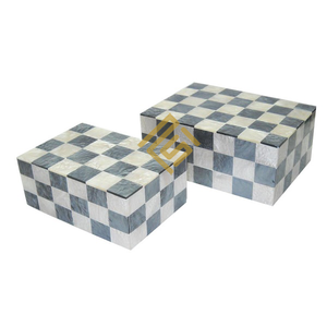 Caja de madera con estampado de lujo de hueso de cuerno, logotipo personalizado, collar de alta calidad, embalaje de almacenamiento de joyas, cajas de anillos decorativas únicas - Product Image 5