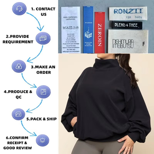 New Oversize Plus Size Custom High Collar Fleece Mock Neck Winter Sweatshirt <b>Yarn</b> Dyed Eco-Friendly Anti-Pilling Front Women - Product Image 5