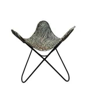 蝴蝶椅铁架死哑光黑色粉末涂层绿色现代风格客厅椅子客厅家具