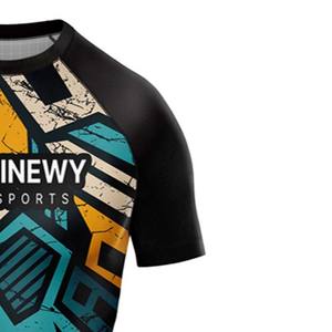 Custom Logo Printed Men <b>Women</b> Fitness Sports <b>Rash</b> <b>Guards</b> Breathable Gym Fighting with Short Sleeves - Product Image 6