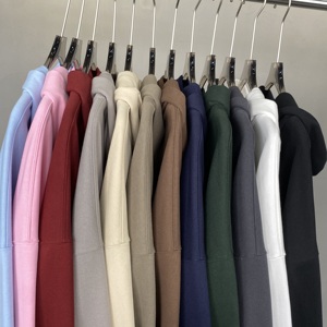 Ensemble de survêtement d'hiver en molleton bouclette 100 % coton 500 g/m² avec impression en relief personnalisée, comprenant un sweat à capuche court et un sweat à capuche oversize épais - Product Image 2