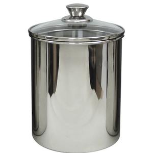Silver Square Aluminum Jar with Clear Top Viewing Window Dishwasher Safe Countertop Organizer for <b>Coffee</b> <b>Tea</b> <b>Sugar</b> - Product Image 1