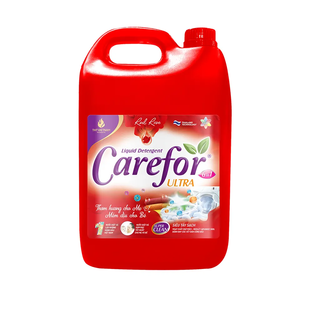 Prodotti per il bucato Carefor detersivo liquido rosso 5000ml rosa rossa alta media schiuma bassa profumo di abbigliamento detersivo per bucato