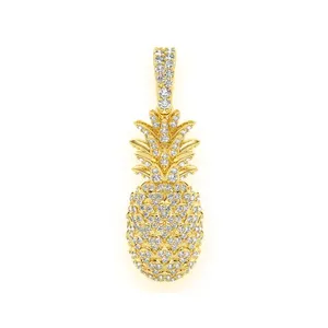 Excellent Quality Unique Design Fashion Jewelry 14K Gold 0.6 TCW and 11 Grams Custom Pineapple Moissanite Diamond Pendant