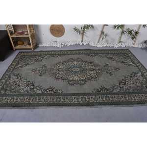 Alfombra turca Vintage de 5,4x9 pies, clásica, verde, Beige, lana, felpa, altura, área rectangular grande, Patchwork para pasillo, látex - Product Image 3