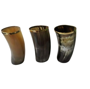 Verre à corne de buffle Meilleure vente Dernière tasse à corne à boire Viking Ensemble unique Fabriqué à la main 6 pièces en verre à corne - Product Image 5