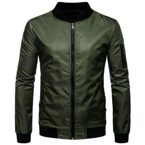 แจ็คเก็ตบอมเบอร์ผ้าซาตินราคาส่งถูก รับทำโลโก้ แจ็คเก็ตเบสบอลแบบเย็บติดกัน คอตั้ง สำหรับผู้ชาย ราคาประหยัด - Product Image 1