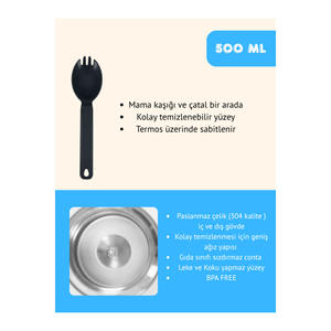 Termo para Alimentos y Comida de Bebé de 500 ml, Mantiene las Bebidas Calientes Durante 8 Horas, Frías Durante 12 Horas, Congeladas Durante 48 Horas, para Bebés de 0 a 12 Meses - Product Image 4