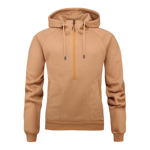 OEM hombres moda 100% poliéster pulóver invierno sudaderas y sudaderas con capucha sólido 1/4 cremallera logotipo personalizado ropa de hombre - Product Image 1