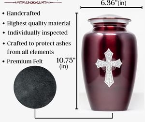 Urnes funéraires modernes en bois et en fer pour adultes (hommes et femmes), urne décorative en forme de croix, écologique, taille personnalisée - Product Image 6