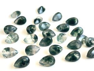 Agate de mousse naturelle de qualité supérieure 7x10mm poire à facettes de qualité supérieure-agate de mousse lâche de qualité supérieure - Product Image 2