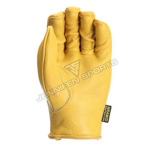 ถุงมือแข่งรถมอเตอร์ไซค์แบบเต็มนิ้วทำจากหนังวัวแท้เรียบติดป้ายโลโก้ตามสั่งด้านในบุขนแกะ - Product Image 4