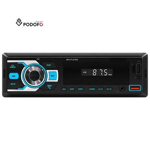 Lecteur MP3 pour voiture Podofo avec radio de voiture BT, autoradio <span class=keywords><strong>1</strong></span> Din, musique audio USB/SD/AUX-IN/AM/FM, localisateur de voiture, application mobile - Product Image 1