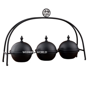 Tazón de Chocolate de Metal con Recubrimiento de Polvo Negro, Soporte Decorativo para Dulces Árabe Hecho a Mano de Calidad Superior - Product Image 4