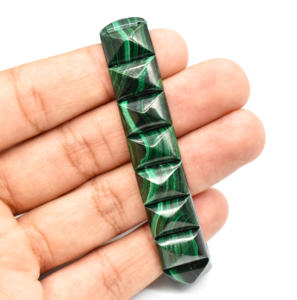 Pulsera de Cristal de Malaquita Verde con Pirámides Facetadas, Joyería de Moda con Pirámides Talladas Únicas, Piedra Preciosa Natural Suelta - Product Image 2