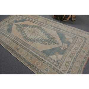 Alfombra Turca Vintage de Lana Azul, 5x9.1 pies (151x278 cm) - Product Image 4