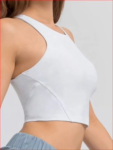 Camiseta sin mangas para mujer, ligera, de tela transpirable, para verano, playa, top corto, para fitness, gimnasio, yoga, para damas - Product Image 4