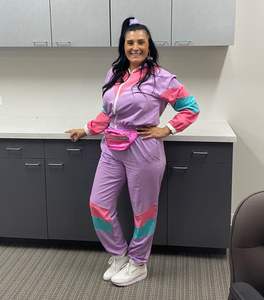 Women's Two Piece Color Block 2 Piece <b>80s</b> 90s Outfits Long Sleeve Windbreaker Jacket Tracksuit Set - Product Image 1