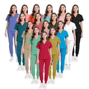 Vente flash : Scrubs médicaux unisexes en jersey de coton/polyester doux, lavables et anti-rides, uniformes d'hôpital, ensembles de jogging - Product Image 2