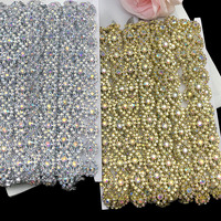 Chaîne de strass transparente AB en forme de marquise avec base en plastique, garniture tressée de strass bon marché pour costumes de carnaval, embellissement DIY pour vêtements