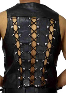 Gilet en cuir pour homme, design classique élégant de haute qualité, logo personnalisé, veste imperméable et coupe-vent d'hiver, cuir véritable - Product Image 6