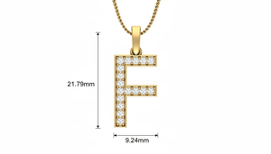 Pendentif en or et diamants de qualité supérieure, lettre F, or blanc 18 carats avec diamants véritables, bijoux fins personnalisés élégants pour femmes - Product Image 2