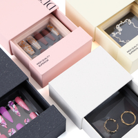 Boîtes d'emballage vides en carton pour ongles pressés, personnalisables avec logo, prêtes à être expédiées, nouvelle vente en gros