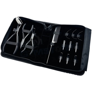 Stainless Steel Hair Extension Tool Kit Durable Reusable <b>Tape</b> Pliers Micro Beads Opener Comb Clips Needles Starter Commercial - Product Image 1