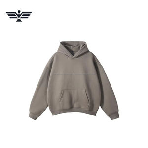 Vente en gros usine – Sweat à capuche gris hiver unisexe, coupe classique, effet vieilli, en molleton polyester/coton, avec logo frontal, 260g - Product Image 6