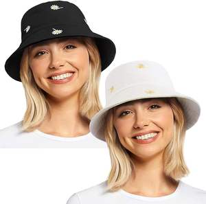 Sombrero de cubo personalizado Sombrero de lavabo de moda de algodón al aire libre Bordado Popular Sombrero de cubo de viaje de playa - Product Image 3