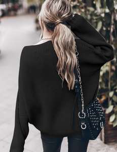 <span class=keywords><strong>Pull</strong></span> en maille ample à col rond pour <span class=keywords><strong>femme</strong></span>, en stock aux États-Unis - Product Image 5