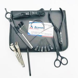 Kit d'outils d'extensions de cheveux professionnelles pince de séparation et d'ajustement de boucle mate noire - Product Image 5