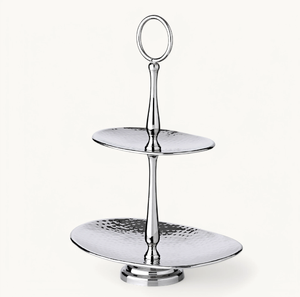 Soporte de pastel de 2 niveles de acero inoxidable de calidad increíble con forma cuadrada Precio de fábrica Soporte de pastel de acero a un precio razonable - Product Image 4