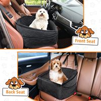 Siège d'auto pour chien Siège d'appoint amovible et lavable pour chien de moins de 30lbs, siège de voiture pour animal de compagnie Lit de voyage avec poches de rangement et ceinture de sécurité pour chien