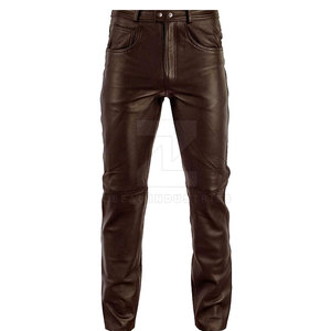 Eco Friendly Breathable Custom Made Men Leather Pants with Customized Logo Casual Style High Quality Custom Design - Product Image 1