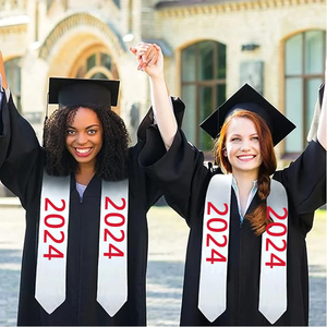 Étole de graduation en satin 100 % polyester de haute qualité 2025 – Confortable, durable, respirante, avec logo personnalisé pour uniformes scolaires - Product Image 3