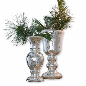 ชุดแจกันดอกไม้โลหะอะลูมิเนียมตกแต่ง2ชิ้นชุด2025แจกันดอกไม้โลหะดีไซน์ใหม่ - Product Image 1