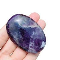 Piedra de Palma de amatista púrpura de la mejor calidad, venta al por mayor, piedra Natural tallada, piedras de Palma de cristal para meditación