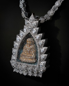 Cadena Cubana de Lujo Personalizable para Hombre, Hecha a Mano en Plata de Ley 925 con Oro Blanco de 14K y Moissanita VVS1, Estilo Hip Hop - Product Image 2