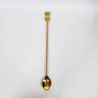 Ensemble de 4 cuillères de bar pour couverts de conception différente pour bar, fête et mariage Cuillère à soda en laiton de meilleure qualité avec vernis pour la maison